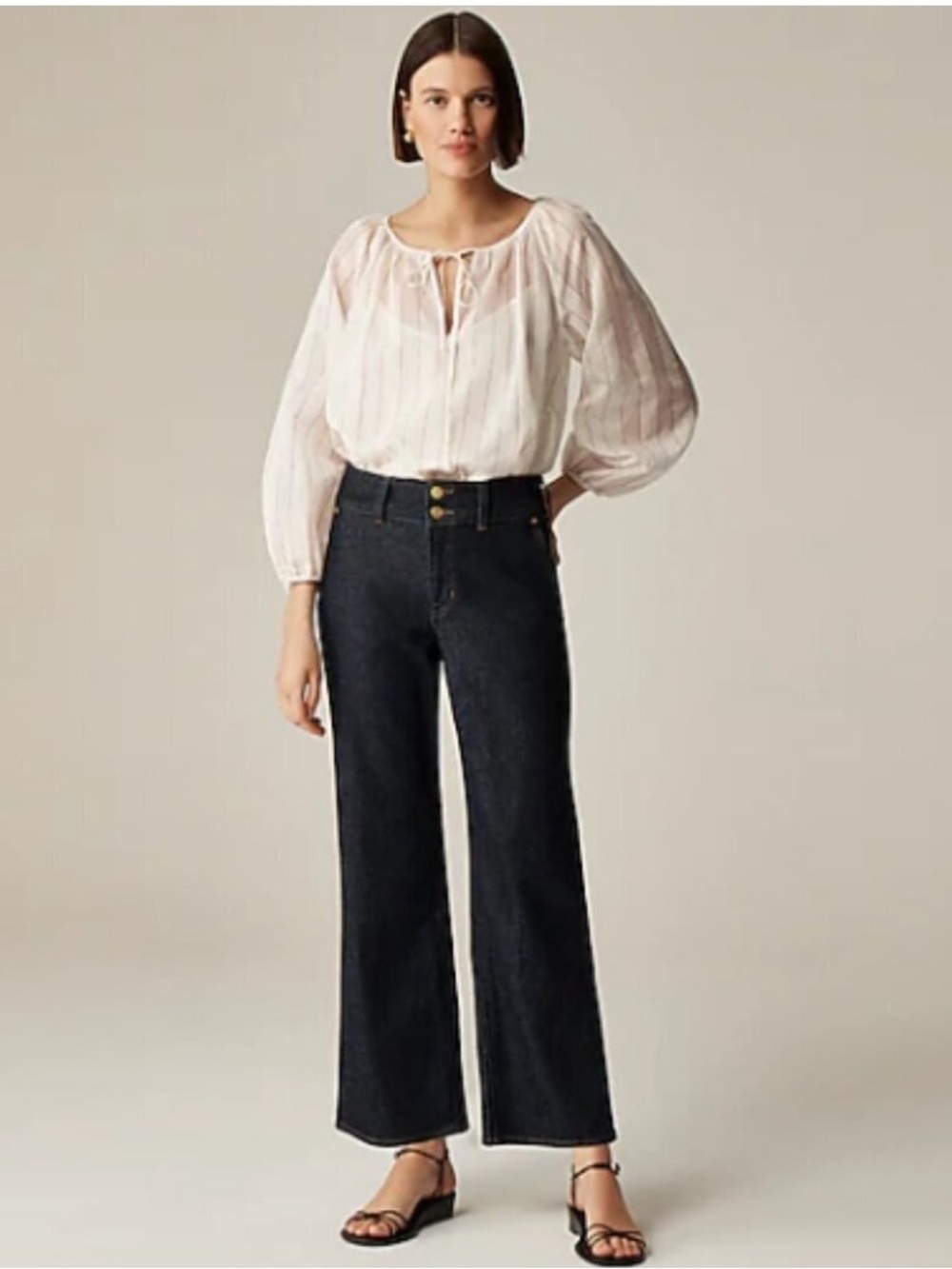 J. Crew Tall Slim-wide jean with stacked buttons